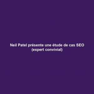 Neil Patel présente une étude de cas SEO (expert convivial) Neil Patel présente une étude de cas SEO (expert convivial)
