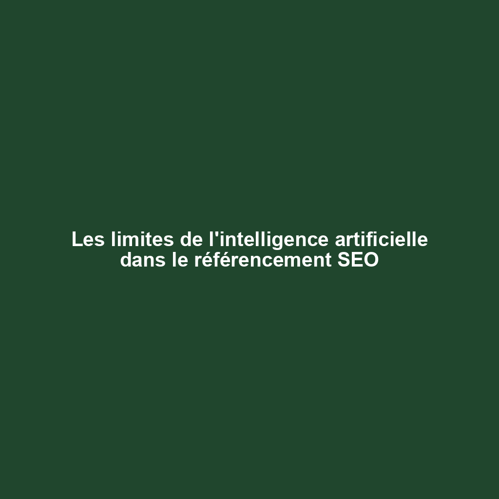 Les limites de l'intelligence artificielle dans le référencement SEO